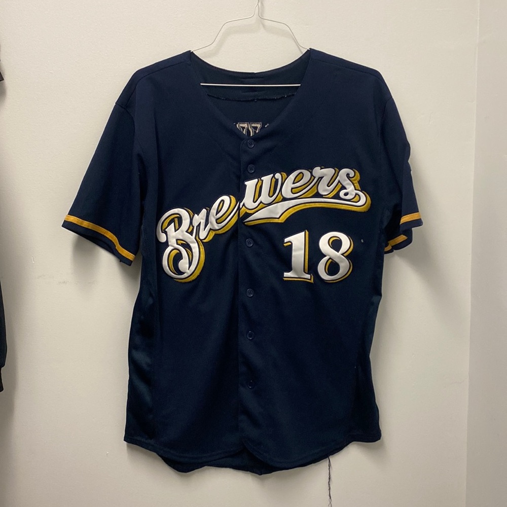 Preowned majestic Hiura brewers jersey